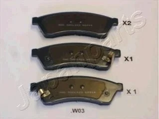 Гальмівні колодки, дискове гальмо (набір) JAPANPARTS PPW03AF