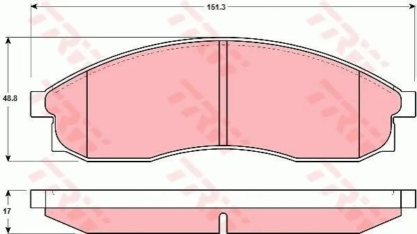 Гальмівні колодки, дискове гальмо (набір) TRW GDB3107 (фото 1)