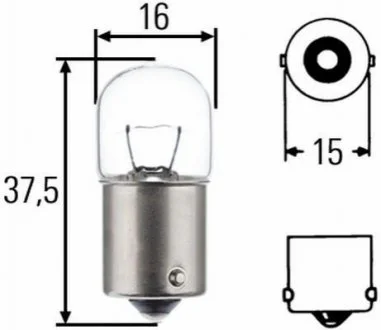 Лампа R5W 24V 5W BA15s HELLA 8GA002071241