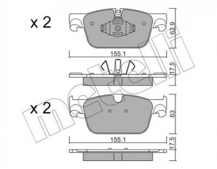 Колодки гальмівніVOLVO S90 II 16- PRZOD METELLI 2211190