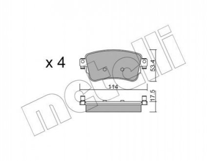 Колодки гальмівніPEUGEOT EXPERT 16- TYL METELLI 2211080