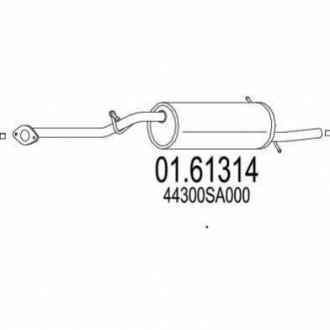 Труба вихлопна koс. SUBARU FORESTER 2.0 MTS 0161314