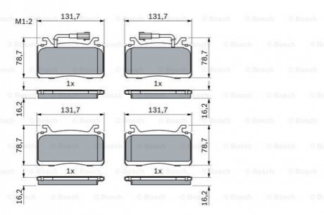 Гальмівні колодки STELVIO (949_), 12.1 BOSCH 0986424851