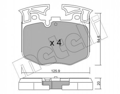 Колодки гальмівніBMW 5 G30 15- M-POWER METELLI 2211460