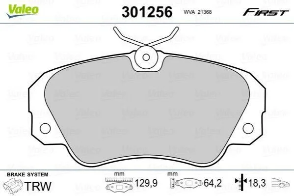 Колодки гальмівні OPEL P. OMEGA 87-03 VALEO 301256 (фото 1)