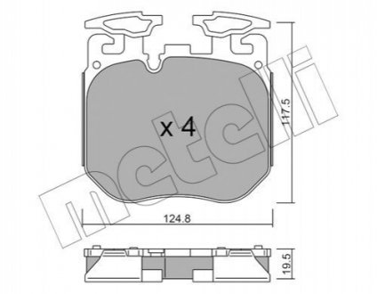 Колодки гальмівніBMW 5 G30 17- M-POWER METELLI 2211470