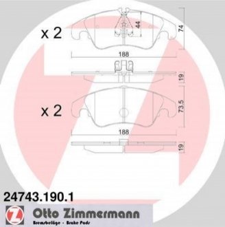 Гальмiвнi колодки дисковi(Без датчика) ZIMMERMANN 247431901