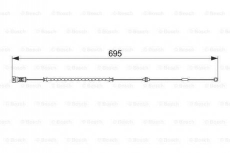 Датчик зносу гальм.колодок 695mm OPEL Signum/Vectra C \'\'F \'\'1,6-3,2 \'\'01-08 BOSCH 1987474585