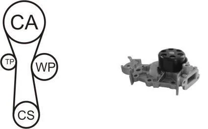 Комплект (ремінь+ролик+помпа) AIRTEX WPK174101