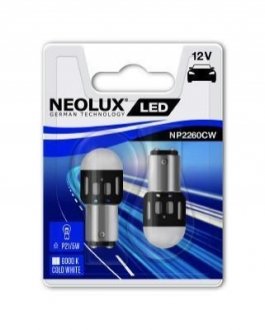 Набір ламп LED P21/5W 12V 1.2W 6000K NEOLUX NP2260CW02B