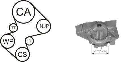 Насос води + комплект зубчатого ремня AIRTEX WPK157901