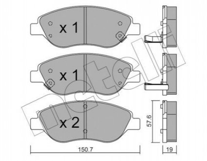 Колодки гальмівніFIAT TIPO 15- PRZOD METELLI 2205772