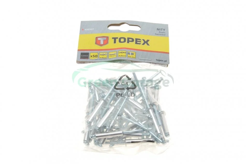 NITY ALUMINIOWE 4.8 X 23 MM, 50 SZT. TOPEX 43E507 (фото 1)