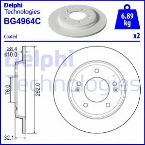 Tarcza ham. HYUNDAI/KIA Tyі 10/2015> DELPHI BG4964C (фото 1)