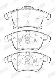 Гальмівні колодки пер. Galaxy III/Mondeo V/S-Max 14- (ATE) JURID 573674J