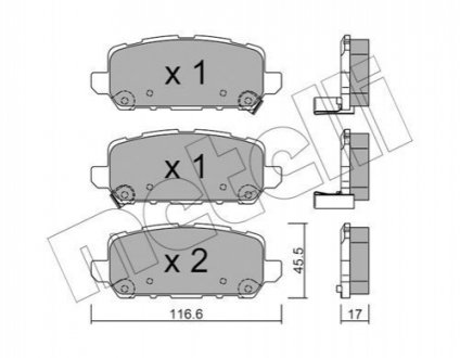 Колодки гальмівніHONDA HR-V 15- TYL METELLI 2210840 (фото 1)