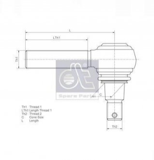 Наконечник поперечної кермової тяги DT 461208