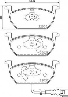 Гальмівні колодки дискові 22035 HELLA 8DB355021951