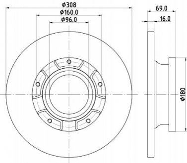 Tarcza ham. malow. +ABS ring tył FO HELLA 8DD355126591