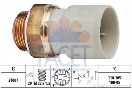 Термовимикач вентилятора радіатора FACET 75689