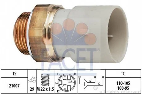 Термовимикач вентилятора радіатора FACET 75689