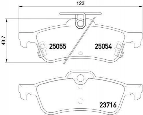 Комплект гальмівних колодок задній BREMBO P28070 (фото 1)