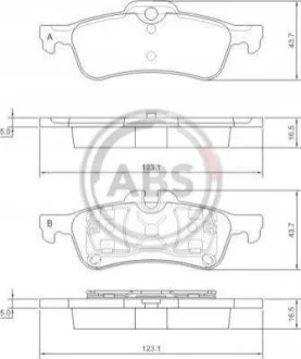 Гальмівні колодки, дискові (набір) A.B.S. 37305