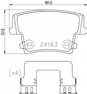 Колодки гальмівні CHRYSLER 300.. BREMBO P23175