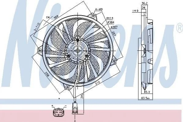 Elektrowentylator BERLINGO 96-.. NISSENS 85789 (фото 1)
