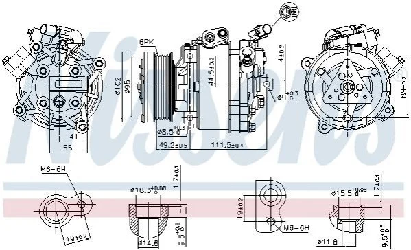 Компресор кондиціонера MITSUBISHI NISSENS 890666 (фото 1)