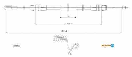 Трос гальмівний Ford Transit 2006 ADRIAUTO 1302781