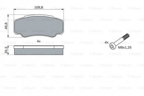 KLOCKI HAM. PEUGEOT BOXER 2.3 08- BOSCH 0986424876