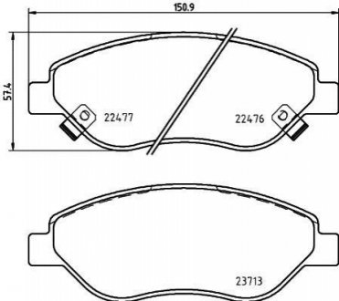 Колодки гальмівні FIAT TIPO 15- BREMBO P23178