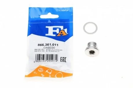 Нарізна пробка, масляний піддон Fischer Automotive One (FA1) 866361011