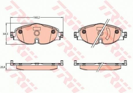 Колодки гальмівні передні 15- TRW GDB2143