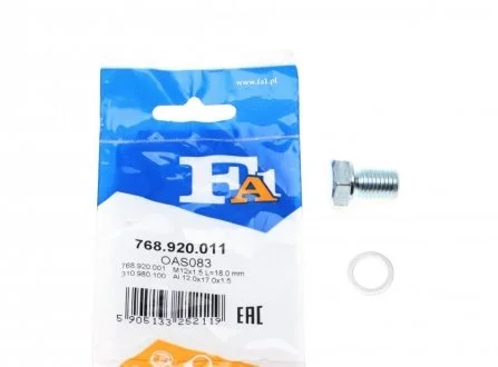 Нарізна пробка, масляний піддон Fischer Automotive One (FA1) 768920011