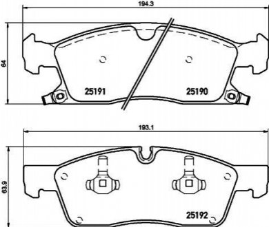 Гальмівні колодки дискові T2053 HELLA 8DB355019551