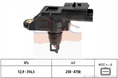 Датчик тиску повітря Berlingo/Partner 1.6 HDi 10-/Scudo/Jumpy/Expert 2.0 HDi 10- EPS 1993261