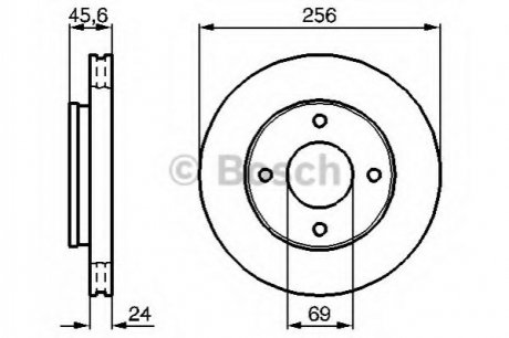 Диск гальмівний 256x24x45,6x4 BOSCH 0986479B83