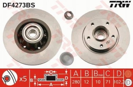 Диск гальмівний з підшипником TRW DF4273BS