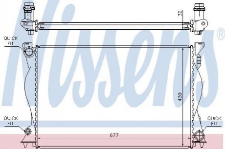 Радіатор, охолодження двигуна NISSENS 60234A