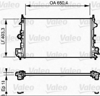 Радіатор, охолодження двигуна VALEO 734981