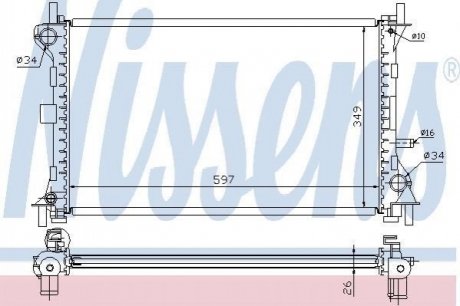 Радіатор, охолодження двигуна NISSENS 62073A