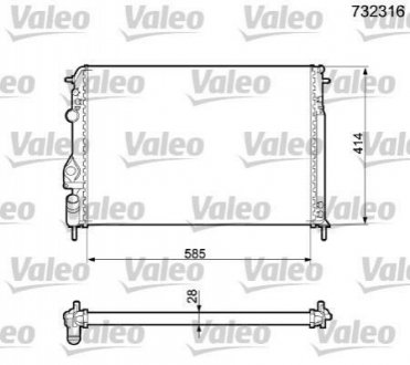 Радіатор, охолодження двигуна VALEO 732316