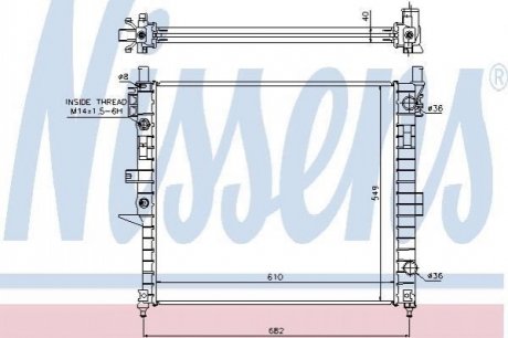 Радіатор, охолодження двигуна NISSENS 62787A