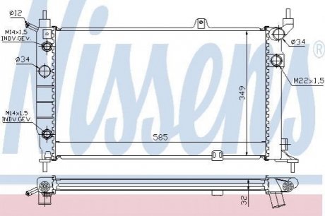 Радіатор, охолодження двигуна NISSENS 63253A