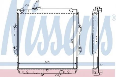 Радіатор, охолодження двигуна NISSENS 64598A