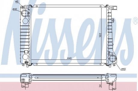 Радіатор, охолодження двигуна NISSENS 60797A