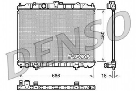 Радіатор, охолодження двигуна DENSO DRM46004