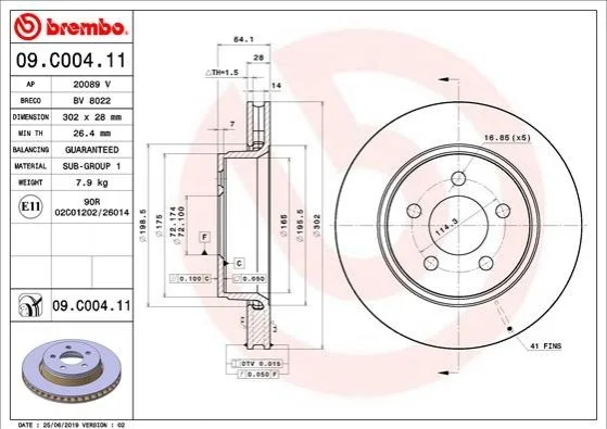 Tarcza ham. NITRO CHEROKEE. BREMBO 09C00411 (фото 1)